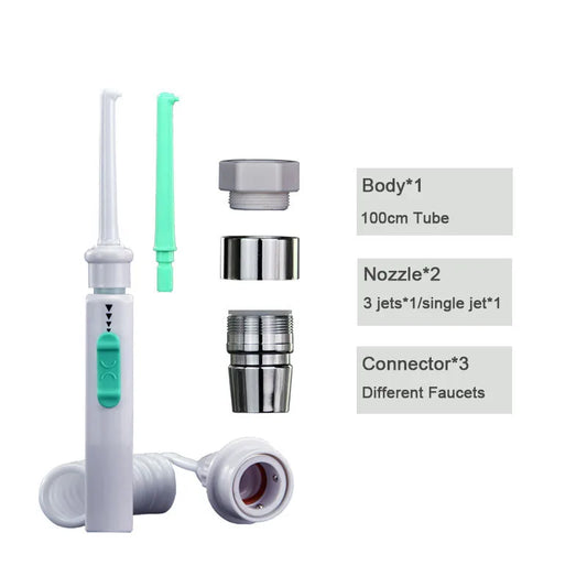 Dental Water Flosser Faucet Oral Irrigator Floss Dental Irrigator Portable Dental Water Jet Teeth Cleaning Mouth Washing Machine